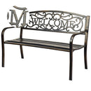 Garden Bench Park Yard Outdoor Furniture Steel Frame Porch Path Loveseat Chair OP70411