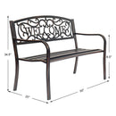 Garden Bench Park Yard Outdoor Furniture Steel Frame Porch Path Loveseat Chair OP70411