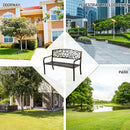 Garden Bench Park Yard Outdoor Furniture Steel Frame Porch Path Loveseat Chair OP70411
