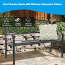 Garden Bench Park Yard Outdoor Furniture Steel Frame Porch Path Loveseat Chair OP70411