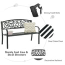 Garden Bench Park Yard Outdoor Furniture Steel Frame Porch Path Loveseat Chair OP70411