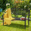Garden Bench Park Yard Outdoor Furniture Steel Frame Porch Path Loveseat Chair OP70411