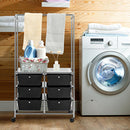 6 Drawer Rolling Storage Cart w/Hanging Bar Office School Organizer HW65858