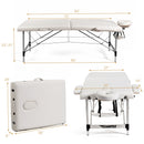 84"L Portable Massage Table Adjustable Facial Salon Spa Bed w/ Carry Case White/Black