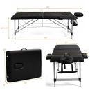 84"L Portable Massage Table Adjustable Facial Salon Spa Bed w/ Carry Case White/Black