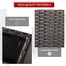 3PCS Patio Rattan Furniture Set Cushioned Sofa Glass Tabletop Deck Red/Blue  HW67050