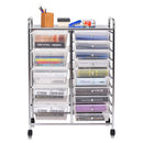 15 Drawer Rolling Storage Cart Tools Scrapbook Cosmetics Paper Organizer