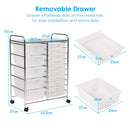 15 Drawer Rolling Storage Cart Tools Scrapbook Cosmetics Paper Organizer