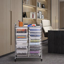 15 Drawer Rolling Storage Cart Tools Scrapbook Cosmetics Paper Organizer