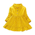 Autumn Casual Baby Girls Dot Print Long Sleeve Dress Kids Toddler Party Princess Dress Colourful