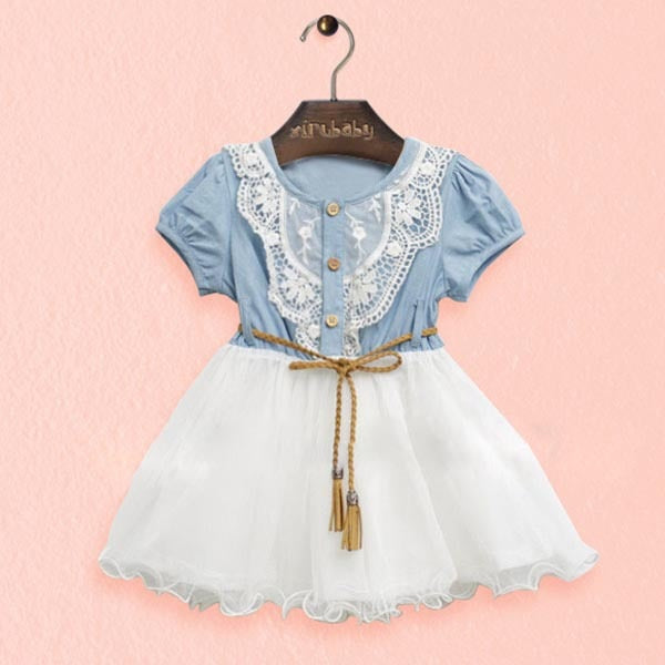 Toddler Baby Girl Short Sleeve Lace Princess Tutu Dress Kids Girl Party Dresses