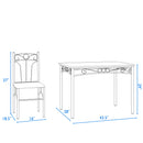 5 Piece Dining Set Table & 4 Chairs Kitchen Breakfast Furniture with Metal Legs
