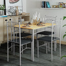 5 Piece Dining Set Table & 4 Chairs Kitchen Breakfast Furniture with Metal Legs