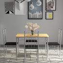 5 Piece Dining Set Table & 4 Chairs Kitchen Breakfast Furniture with Metal Legs