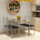 5 Piece Dining Set Table & 4 Chairs Kitchen Breakfast Furniture with Metal Legs
