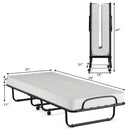Rollaway Folding Metal Bed Memory Foam Mattress Cot Guest Made in Italy