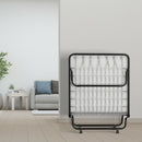 Rollaway Folding Metal Bed Memory Foam Mattress Cot Guest Made in Italy
