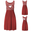 Women's Sleeveless Nursing Tank Dress Stripe Maternity Dress Breastfeeding Pregnancy Clothes Pregnant Women Summer Dresses D30