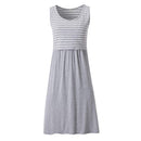 Women's Sleeveless Nursing Tank Dress Stripe Maternity Dress Breastfeeding Pregnancy Clothes Pregnant Women Summer Dresses D30