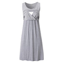 Women's Sleeveless Nursing Tank Dress Stripe Maternity Dress Breastfeeding Pregnancy Clothes Pregnant Women Summer Dresses D30