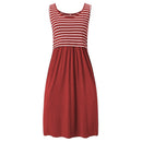 Women's Sleeveless Nursing Tank Dress Stripe Maternity Dress Breastfeeding Pregnancy Clothes Pregnant Women Summer Dresses D30