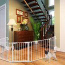 6 Panel Metal Gate Baby Pet Fence Safe Playpen Barrier Wall-mount Multifunction HW63353WH