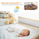 59" Breathable Baby Children Toddlers Bed Rail Guard Safety Swing Down Beige