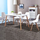 Set of 4 Mid Century Modern Style Dining Side Chair Wood Leg HW65771WH-4