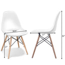 Set of 4 Mid Century Modern Style Dining Side Chair Wood Leg HW65771WH-4
