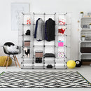 DIY 16+8 Cube Portable Clothes Wardrobe Cabinet Closet Storage Organizer W/Doors