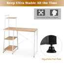 Computer Desk with Shelves Study Writing Desk Workstation with Bookshelf  HW65585