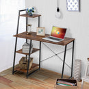 Computer Desk with Shelves Study Writing Desk Workstation with Bookshelf  HW65585