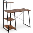 Computer Desk with Shelves Study Writing Desk Workstation with Bookshelf  HW65585