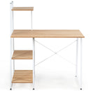 Computer Desk with Shelves Study Writing Desk Workstation with Bookshelf  HW65585