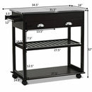 Rolling Kitchen Island Trolley Cart Stainless Steel Flip Tabletop w/Drawer