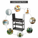 Rolling Kitchen Island Trolley Cart Stainless Steel Flip Tabletop w/Drawer