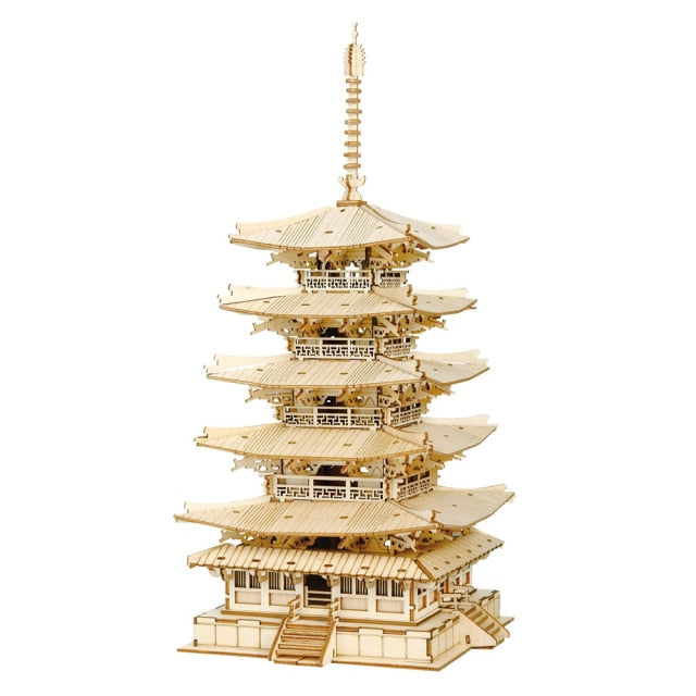 Robotime Rolife 275pcs DIY 3D Five-storied Pagoda Wooden Puzzle Game