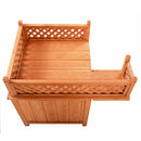 Wooden Puppy Pet Dog House Wood Room In/outdoor Raised Roof Balcony Bed Shelter