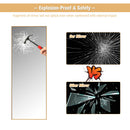 59"Full Length Body Mirror Aluminum Frame Leaning Hanging Dressing Mirror HW66483