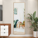 59"Full Length Body Mirror Aluminum Frame Leaning Hanging Dressing Mirror HW66483