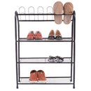 Black 4 Tire Metal Shoe Tower Shelf Storage Rack Cabinet Dorm Home Furniture New
