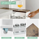 4 Tier Rolling Slim Storage Cart Tower Rack Kitchen Organizer w/ Handle White