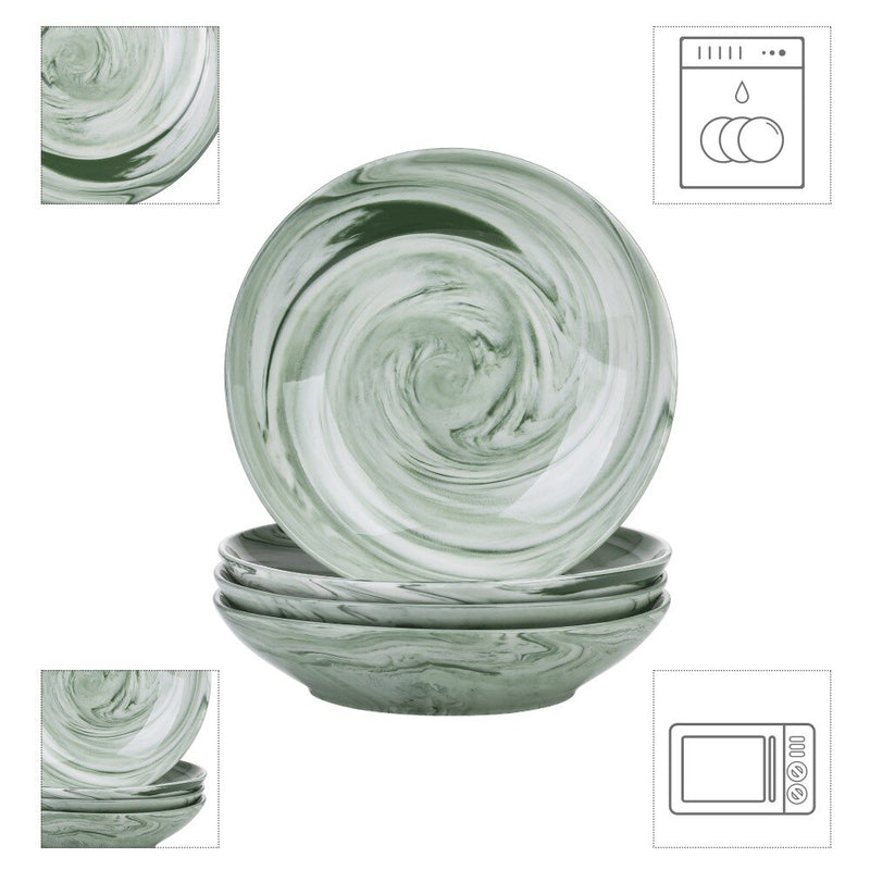 4-piece Ins Hot Pattern Handpainted Porcelain Ceramic Plate Set