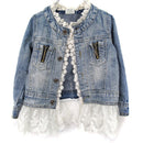 Girls Kids Jean Coat Jacket Outwear Denim Top Button Lace Button Outfits