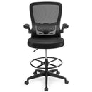 Drafting Chair Tall Office Chair Adjustable Height w/Lumbar Support Flip Up Arms
