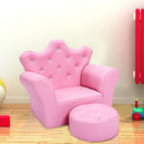 Kids Sofa Armrest Chair Couch Children Toddler Birthday Gift w/ Ottoman HW54194