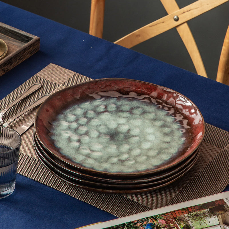 Starry Red 4/8/12-Piece Dinner Plate Set Vintage Look Ceramic