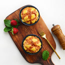 6-Piece 300ML Blue Ceramic Ramekins Baking Cup for Souffle,Creme