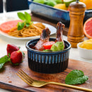6-Piece 300ML Blue Ceramic Ramekins Baking Cup for Souffle,Creme