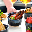6-Piece 300ML Blue Ceramic Ramekins Baking Cup for Souffle,Creme